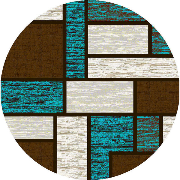 Ivy Bronx Mccampbell Abstract Blue/Brown/Ivory Area Rug & Reviews Wayfair